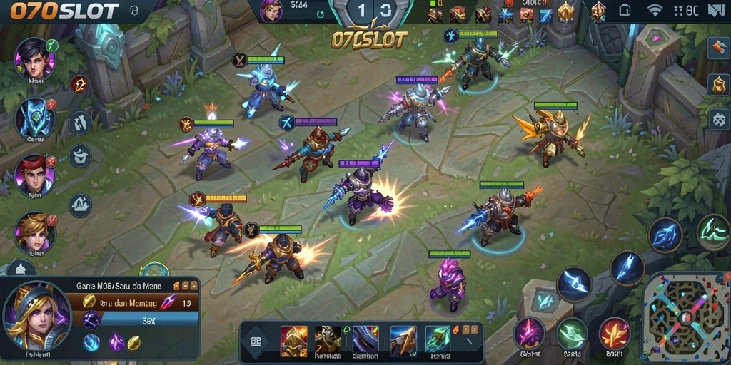 Tampilan menakjubkan dari gameplay MOBA di 070SLOT.