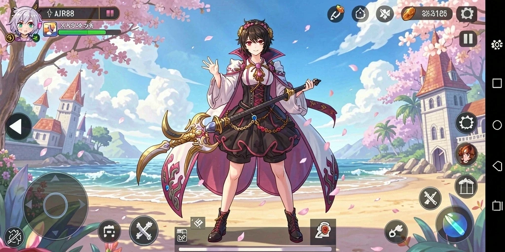 Screenshot utama AJR88 menampilkan aksi seru karakter anime dalam pertempuran.