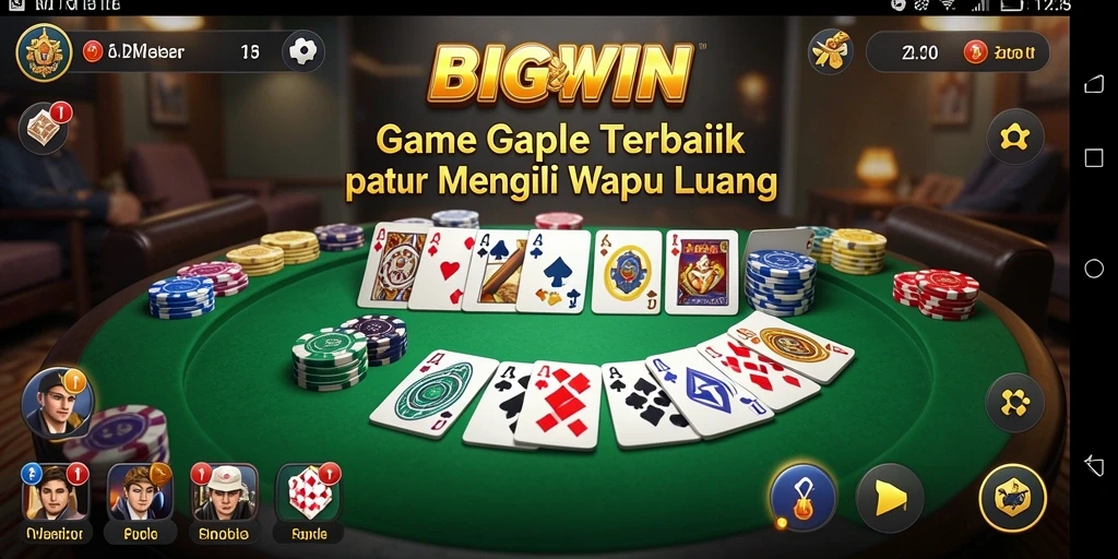Tampilan gameplay Gaple yang seru dan interaktif di BIGWIN.