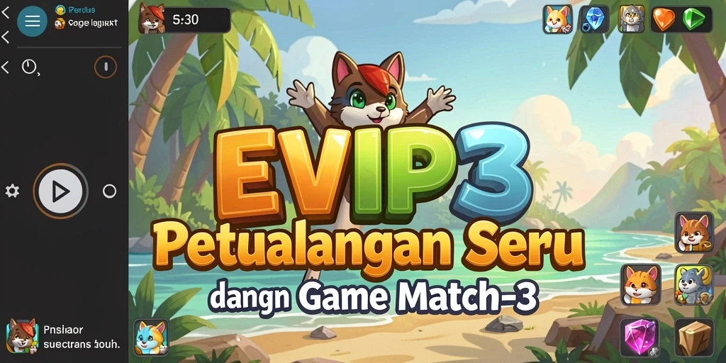 Tampilan menarik dari gameplay Match-3 di EVIP3.