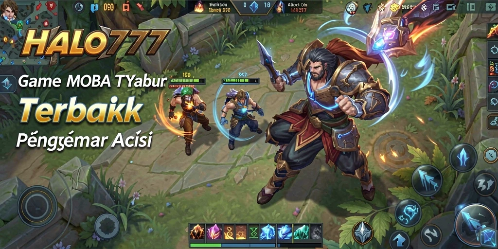 Tampilan gameplay HALO777 yang seru dan dinamis dalam pertempuran MOBA.