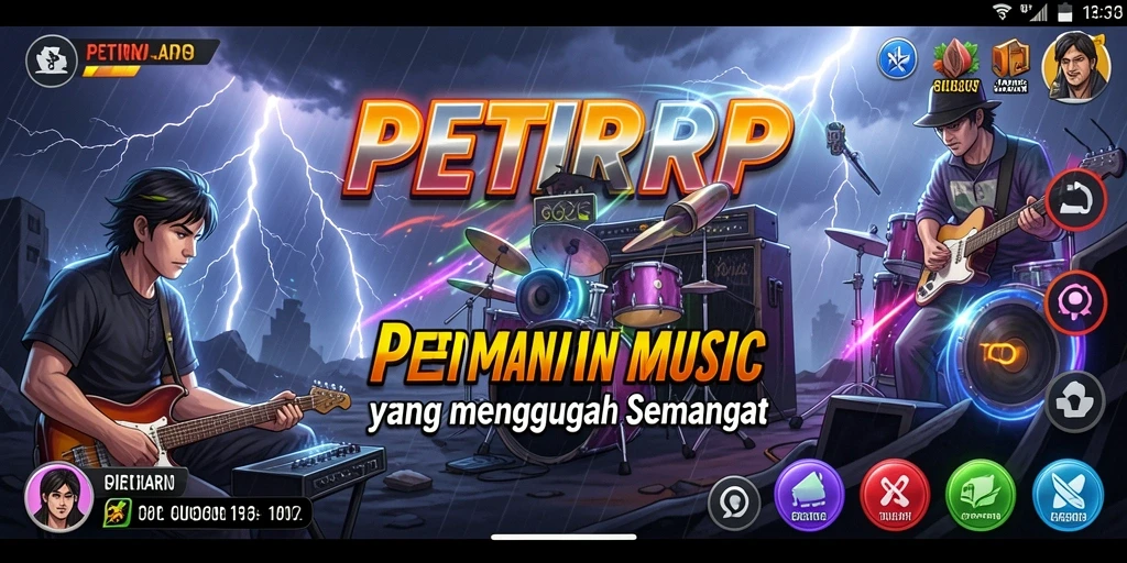 Tampilan gameplay <strong>PETIRRP</strong> yang seru dengan musik penuh energi.