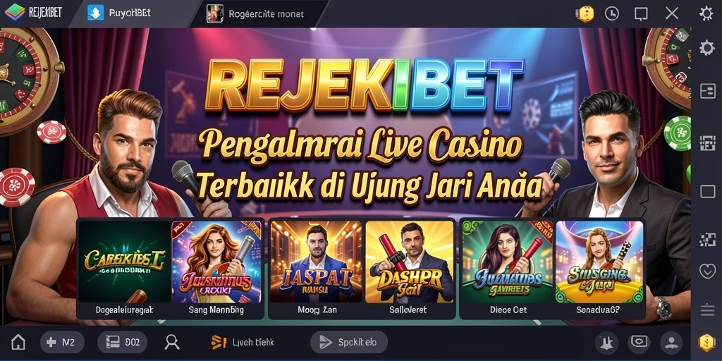 Tampilan gameplay mendebarkan dari aplikasi Live Casino REJEKIBET.