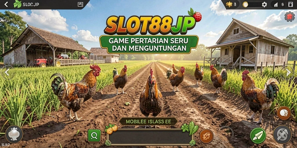 Tangkapan layar gameplay SLOT88JP dengan aktivitas bertani yang menarik.